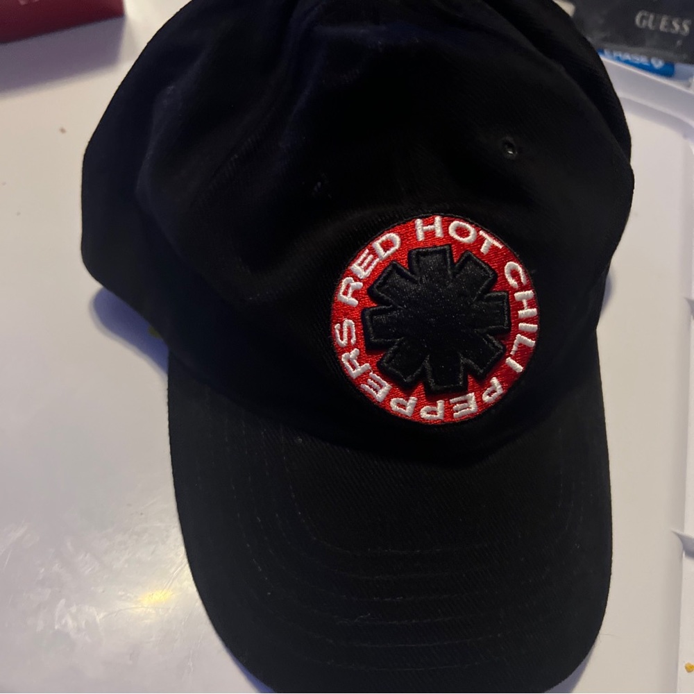 Red Hot Chili Peppers Hat Cap Black w/ Red Strap Back NEW Adjustable 1 s…